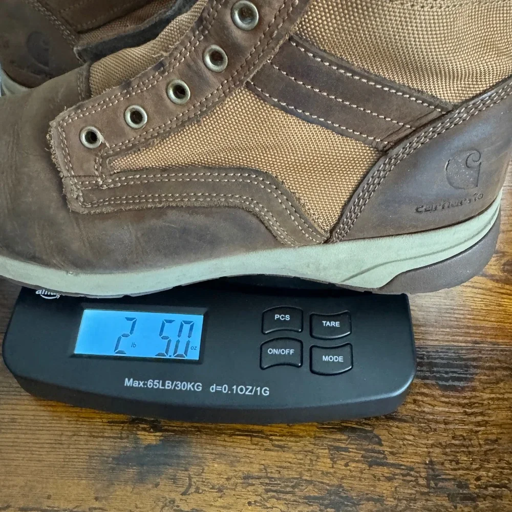 Carhartt Men FA5015-M Force Brown Leather Work Boots EH SR Size 10.5 M No Laces